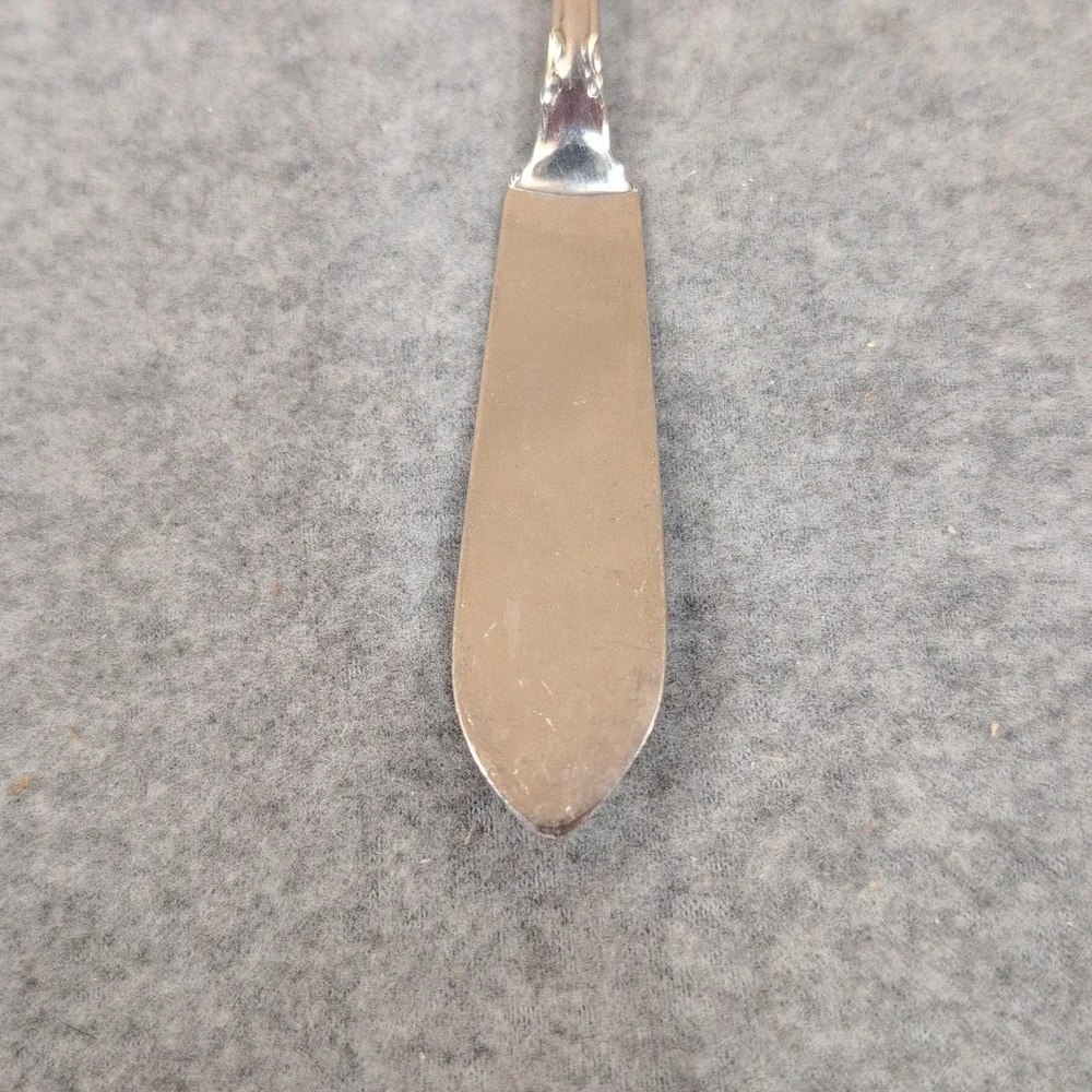Oneida Stainless Steel Flat Handle Butter Spreader Scroll Pattern Flatware